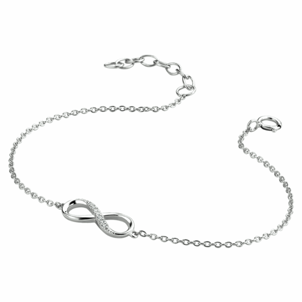 armband infinity zirkonia zilver gerhodineerd