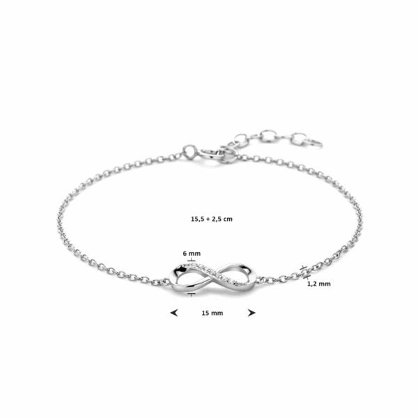 armband infinity zirkonia zilver gerhodineerd