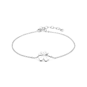 armband klaver 17 + 3 cm zilver gerhodineerd