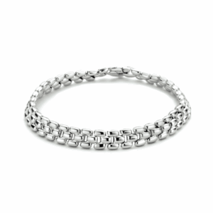 armband panter 6,9 mm 19 cm zilver gerhodineerd