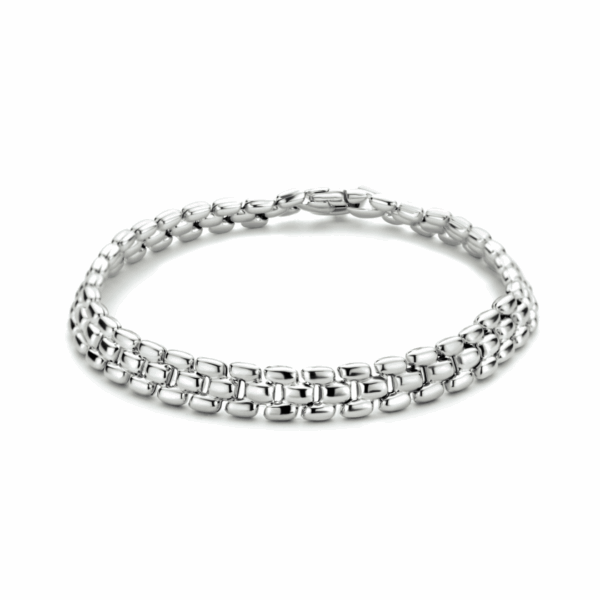 armband panter 6,9 mm 19 cm zilver gerhodineerd