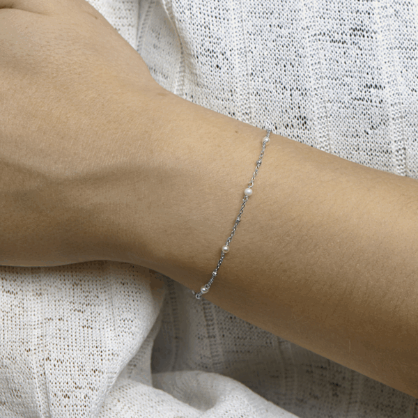 armband parel 16,5 + 2 cm zilver gerhodineerd