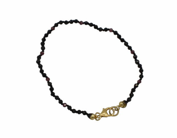 armband zwarte spinel + granaat