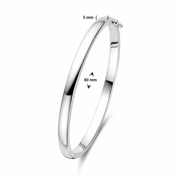 bangle scharnier 5 mm bolle buis zilver gerhodineerd