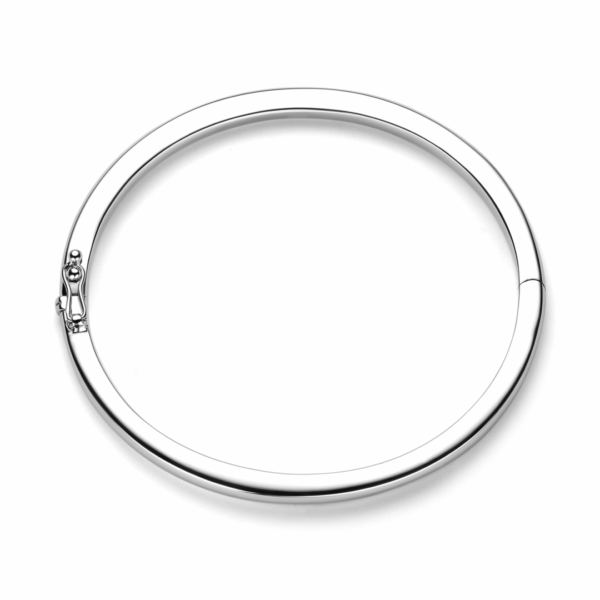 bangle scharnier massief 4 x 60 mm zilver gerhodineerd