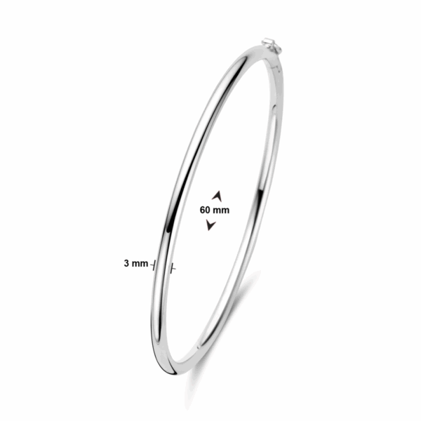 bangle scharnier ronde buis 3 x 60 mm zilver gerhodineerd