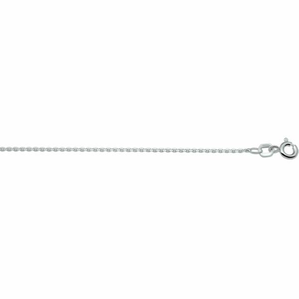 collier anker gediamanteerd 1,1 mm zilver wit