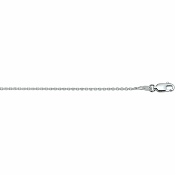 collier anker gediamanteerd 1,3 mm zilver wit