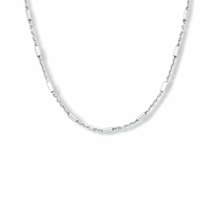 collier buisjes 1,3 mm 40 + 4 cm zilver gerhodineerd