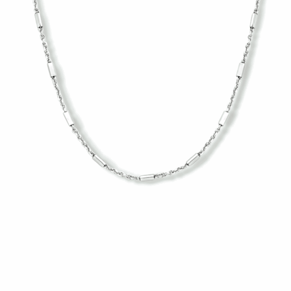 collier buisjes 1,3 mm 40 + 4 cm zilver gerhodineerd