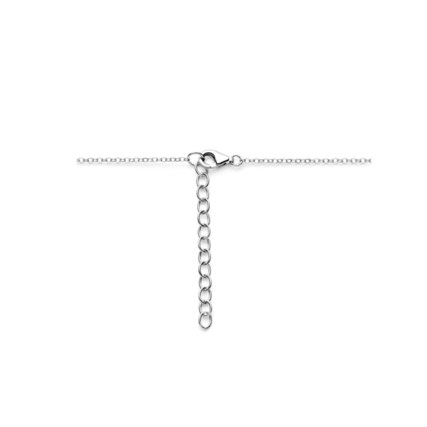 collier hartjes zirkonia 40 + 4 cm zilver gerhodineerd