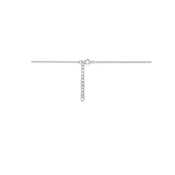 collier klaver 41 + 4 cm zilver gerhodineerd