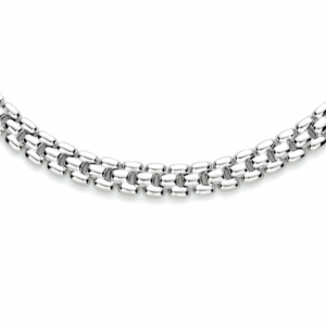 collier panter 6,9 mm 43 cm zilver gerhodineerd