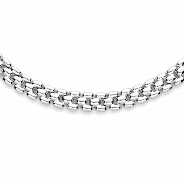 collier panter 6,9 mm 43 cm zilver gerhodineerd