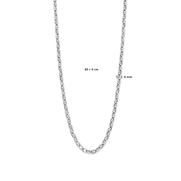 collier ronde buis 4,0 mm 40 + 4 cm zilver gerhodineerd