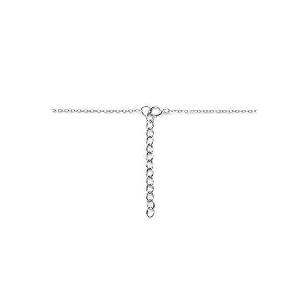 collier rondjes 40 + 4 cm zilver gerhodineerd