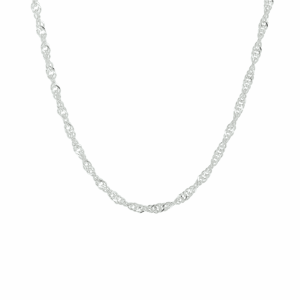 collier singapore 2,25 mm zilver gerhodineerd