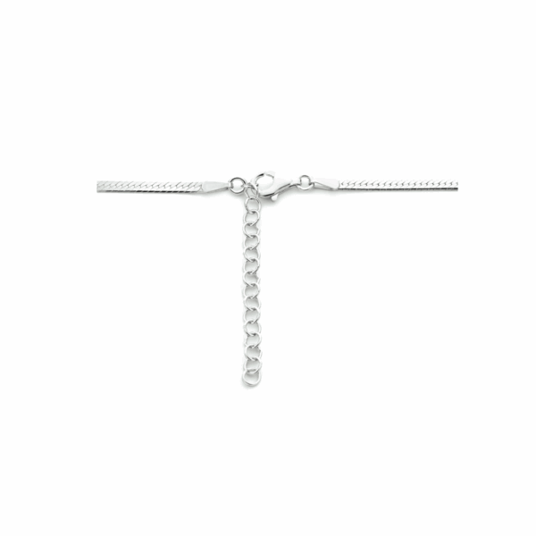 collier slang plat 2,0 mm zilver gerhodineerd