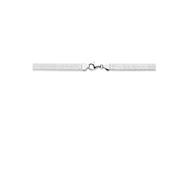 collier slang plat 8,5 mm 43 cm zilver gerhodineerd