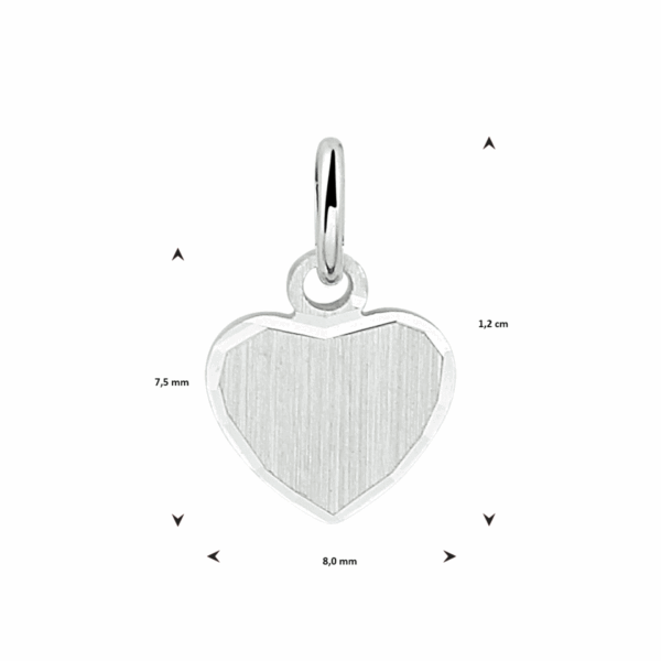 graveerhanger hart gediamanteerd zilver gerhodineerd