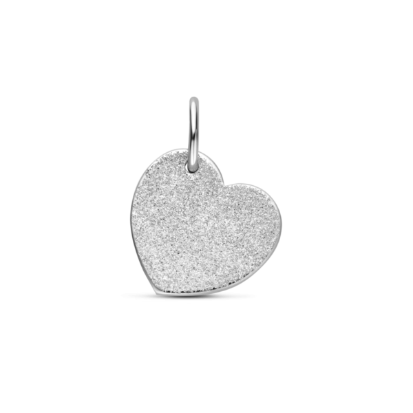 graveerhanger hartje glitter gediamanteerd 15 mm zilver gerhodineerd