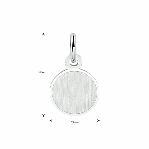 graveerhanger rond gediamanteerd zilver gerhodineerd