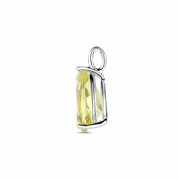 hanger citroenkwarts 16,5 mm zilver gerhodineerd