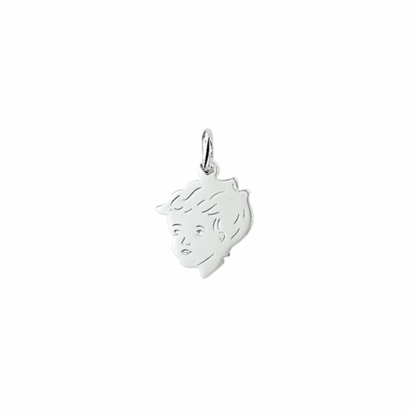 hanger jongen 14 x 17,5 mm zilver gerhodineerd
