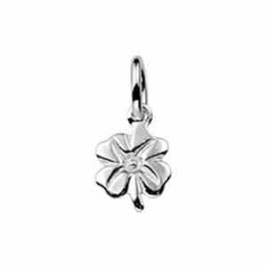 hanger klavertje zilver wit
