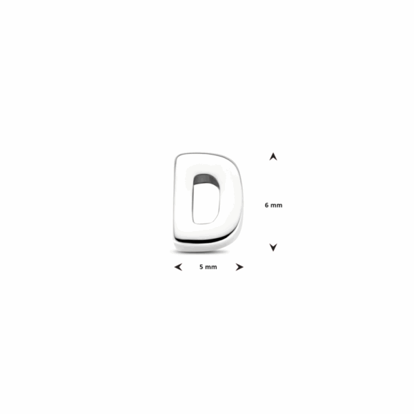hanger letter "D" zilver gerhodineerd