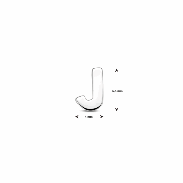 Hanger letter "J" zilver gerhodineerd