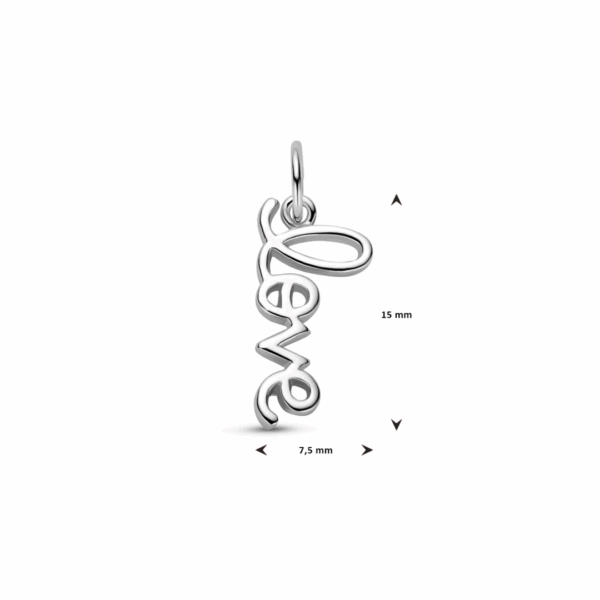 hanger love 20 mm zilver gerhodineerd