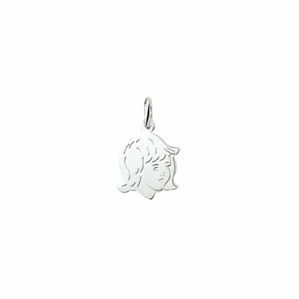hanger meisje 17,5 x 13 mm zilver gerhodineerd