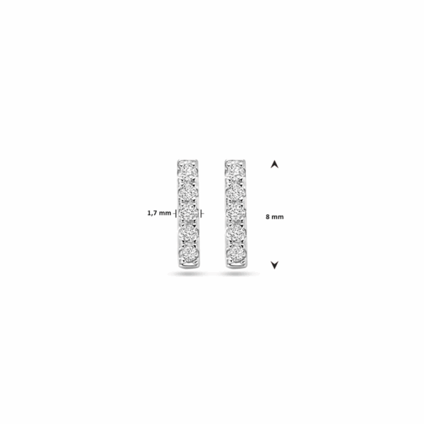 oorknoppen balkje zirkonia zilver gerhodineerd