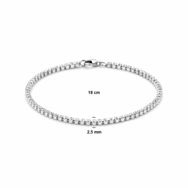 tennisarmband zirkonia 2,5 mm zilver gerhodineerd