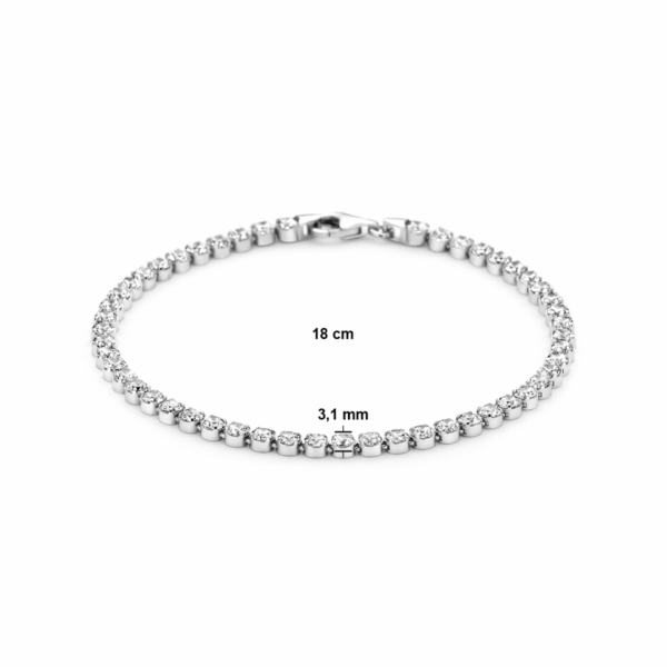 tennisarmband zirkonia 3,1 mm zilver gerhodineerd