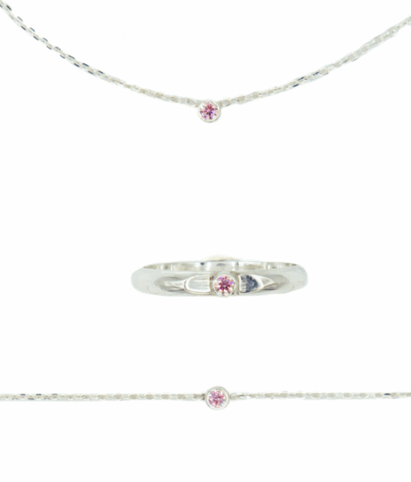 zilver collier met gele steen