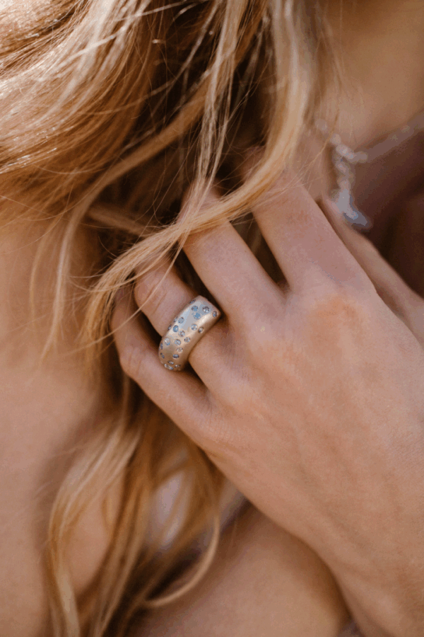 Zilveren ring - Seashell Stars